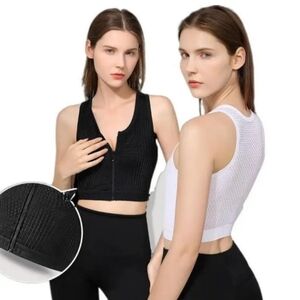 Chest Binder Zip Up Chest Binder Quick-Drying Adjustable Sz 2XL Black NWT